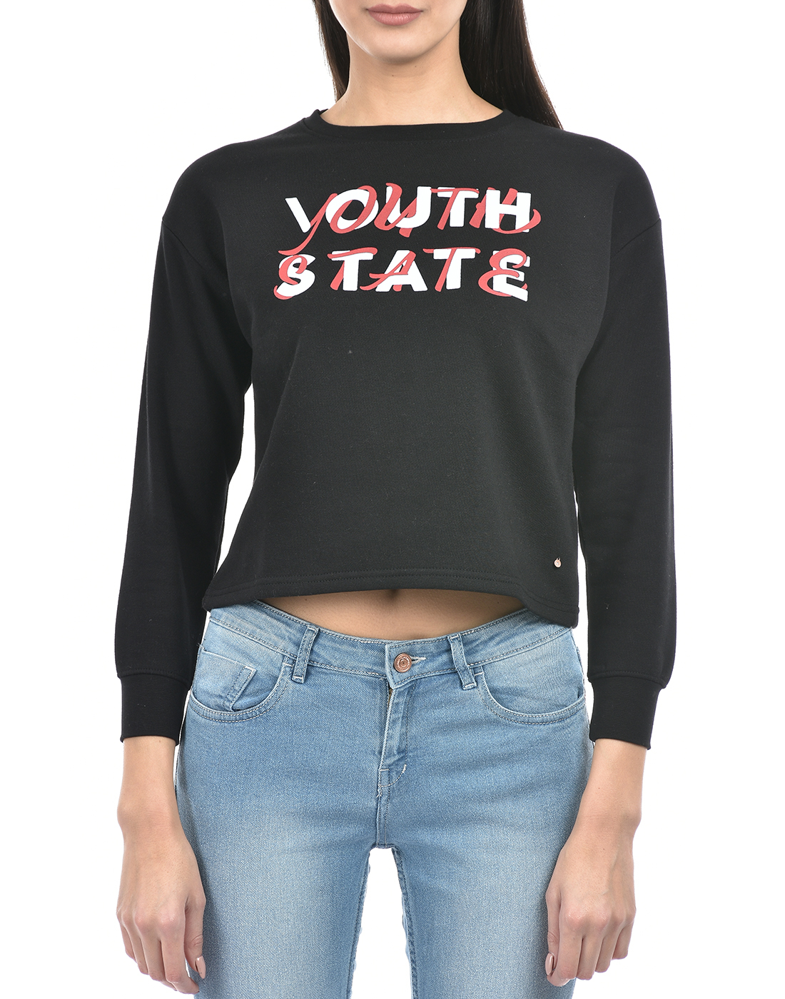 Numero Uno Women Typography Black Sweat Shirt